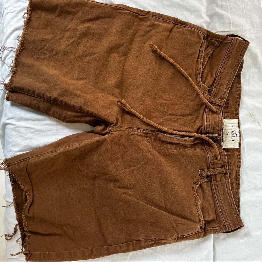 hollister cutoff shorts brown 34